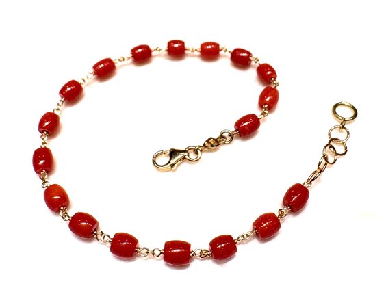 Bracciale Ticchi Maurizio Donna CORALS in Oro giallo Corallo CORALLO BARILETTI 4X5 - CORALLO BARILETTI 4X5